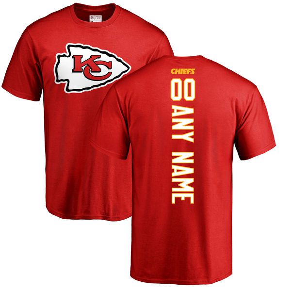 Men Kansas City Chiefs NFL Pro Line Red Custom Backer T-Shirt->nfl t-shirts->Sports Accessory